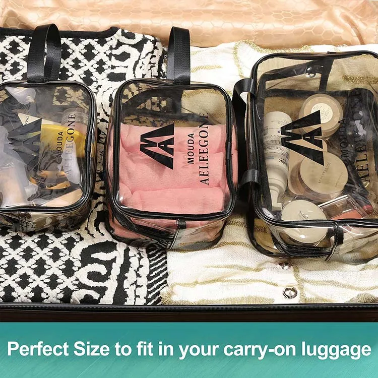 Custom logo waterproof toiletry bags transparent clear pvc pouch bag Organizer tote travel pvc cosmetic bag