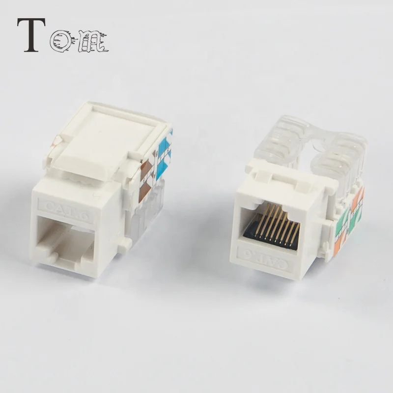 TOM-KJ-39-C5E/C6 High quality 90 degree punch down UTP cat6/cat5e keystone jack, UTP cat6/cat5e keystone jack