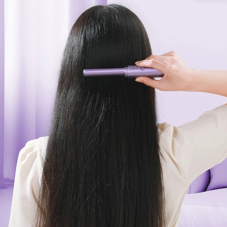 Amazo  hot selling 2 in 1 hot comb straightener curler tools set usb ceramic mini  portable hair straightener curling iron