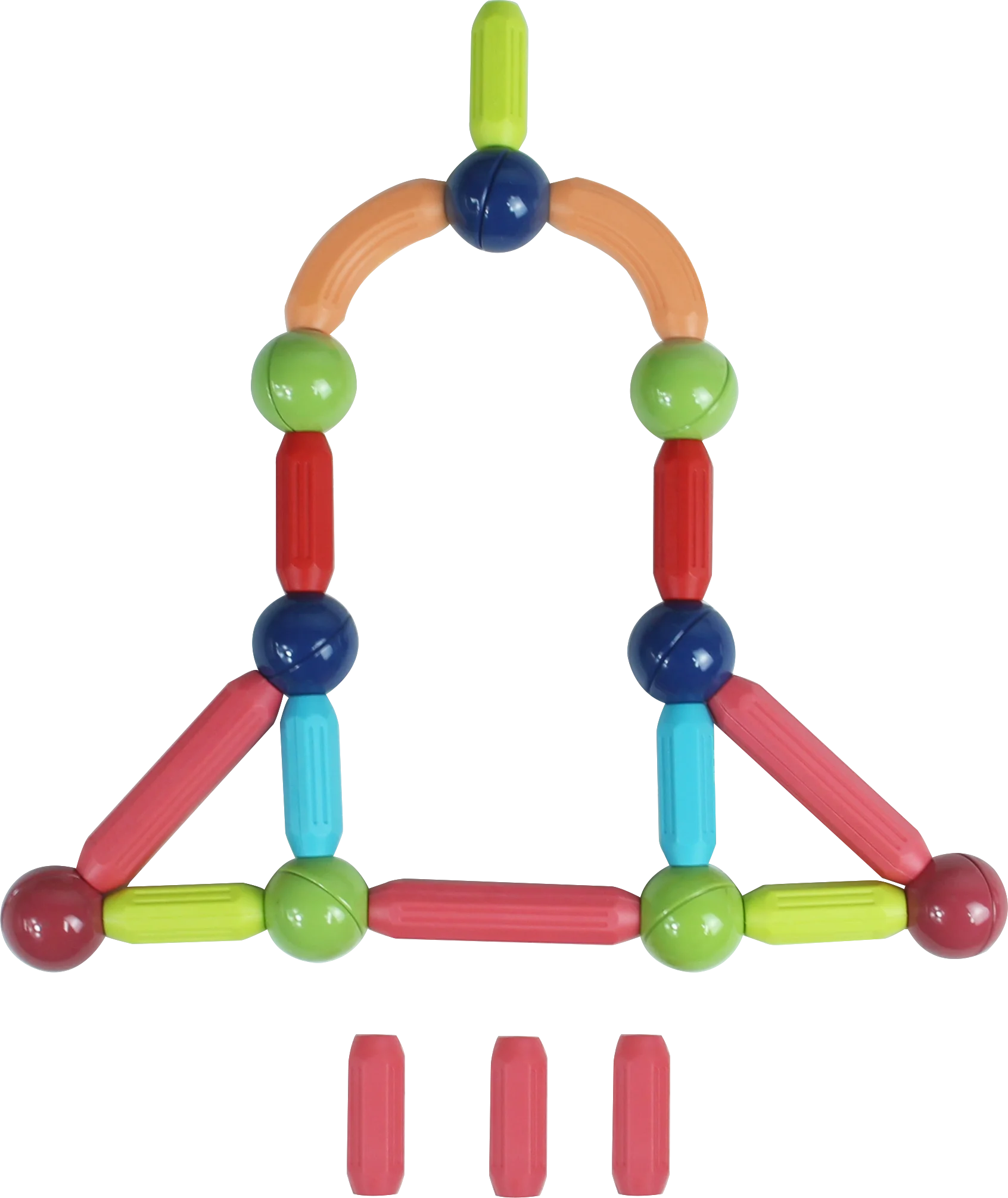 3d Magnet Safest Colorful Stick And Rods Set Kids Creative Flexible Magnetic Building Sticks And Balls Blocks magnetic stick toy