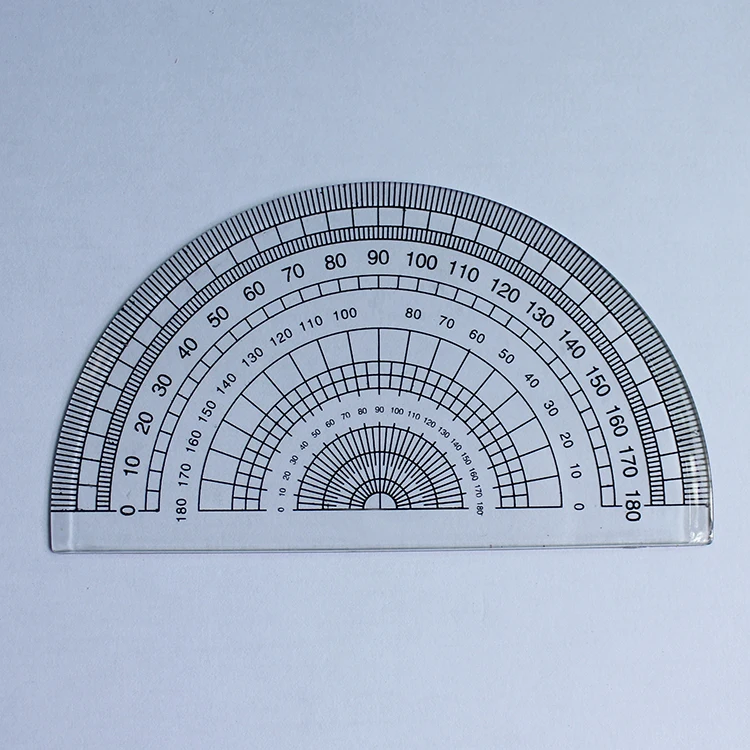 Factory Direct Supply 10cm 4 Inch 180 Degree Plastic Math Protractor