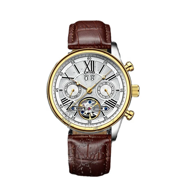 OEM Custom Logo Skeleton Tourbillon Luxury reloj Wristwatch Men quartz Watch Mechanical Watches