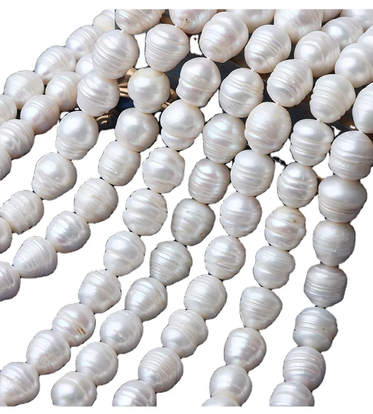 11-13mm Large Thread Strand Pearl Beads Natural Freshwater Pearl Core-free Loose Bead a String of 26 pieces 36cm