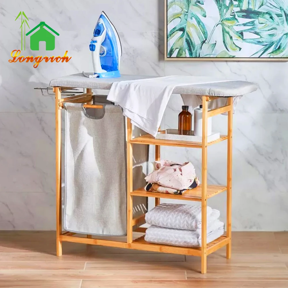 Combohome бамбуковая корзина для белья Двухсекционный контейнер съемная полка деревянный бамбуковый шкаф-органайзер