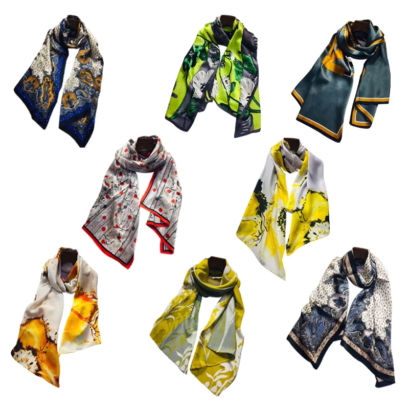 Новейший дизайн, головной шарф разных цветов, индивидуальный шелковый шарф-труба для женщин