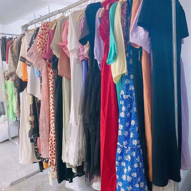 Manufacture Second Hand Clothing Mixed Bales Fashion Class A Korean Girls Casual Dress