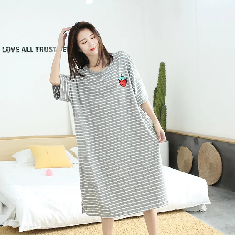 Sleeping Dress Nighty Halter Lace Solid Short Nightdress Woman Nightwear Morden Style South Korea Polyester Cotton