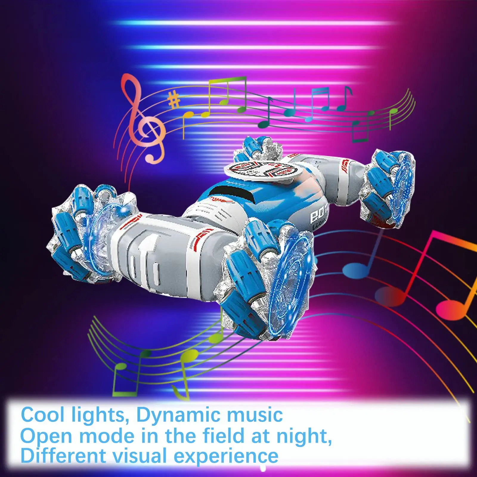 Double Side 1/16 Remote Control Gesture Controlled Rc Stunt Car Drift Lighting Gesture Sensing Hand Control Rc Car