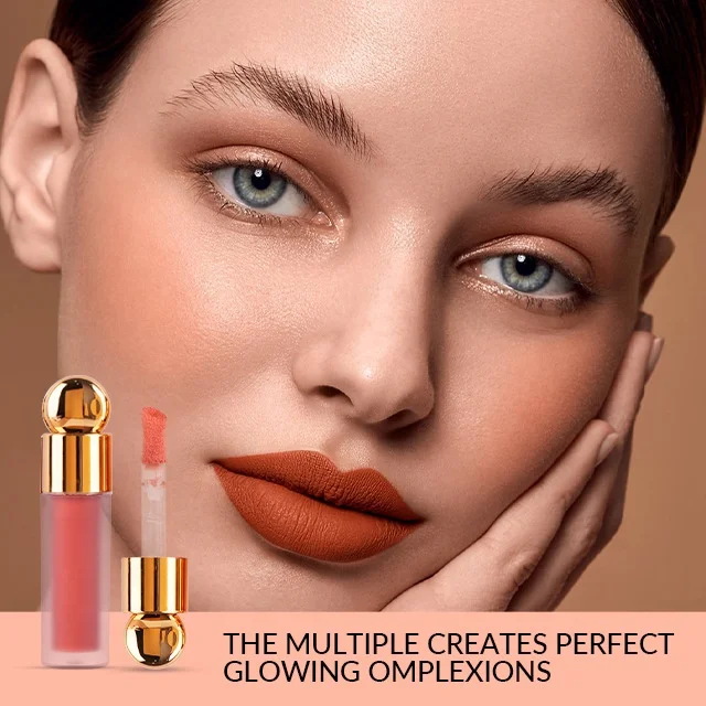 Liquid Blush Lotion Moisturizing Glow Golden Lid Clear Tube Matte Orange Blush Waterproof Long Lasting Blush