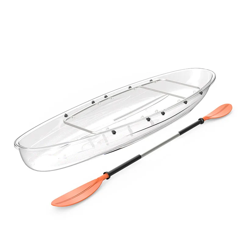 Hot Sale Professional Crystal Bottom Kayaks 2 Person Polycarbonate Clear Bottom Travel Transparent Kayak With Paddles for Sale