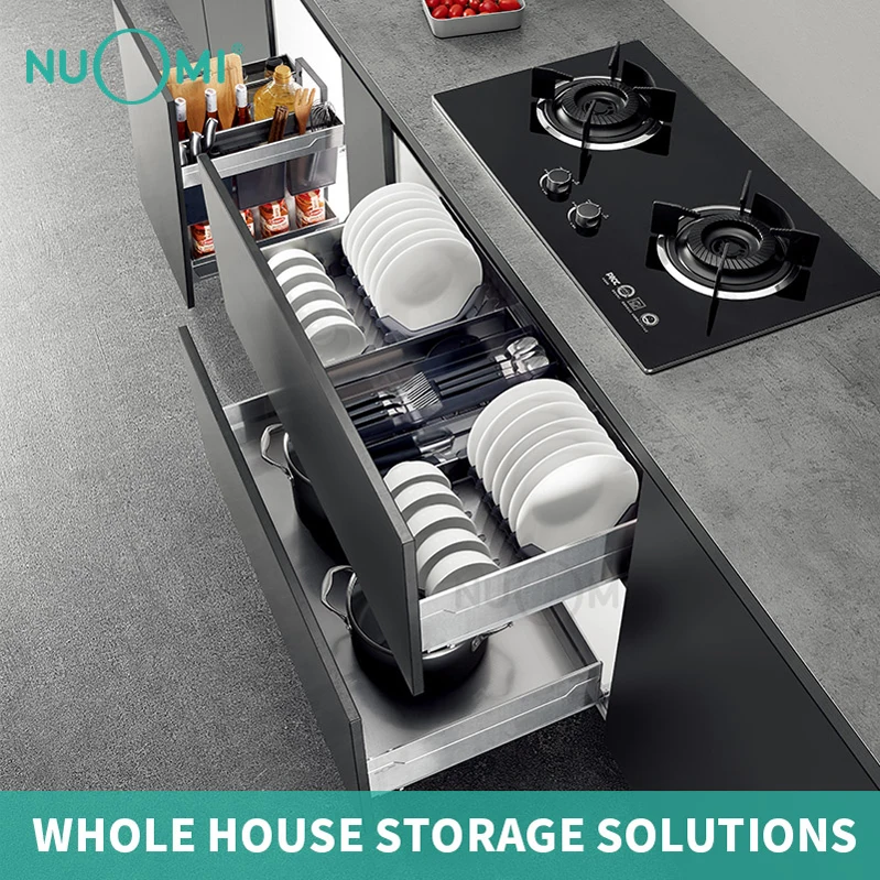 NUOMI ALPHA Series 2020 New SUS 304 Three Side Pull Out Kitchen Basket