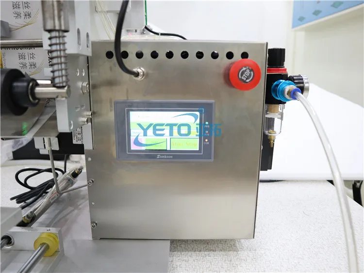 Factory price desktop semi automatic square flat bottle sticker labeling machine with date coding printer