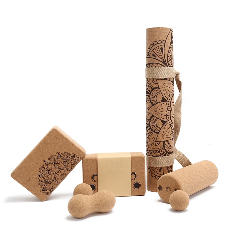 Natural Cork Yoga Eco Friendly Cork Material 3*6*9 Inch Yoga Block Custom Printed Recycled Pilate Block