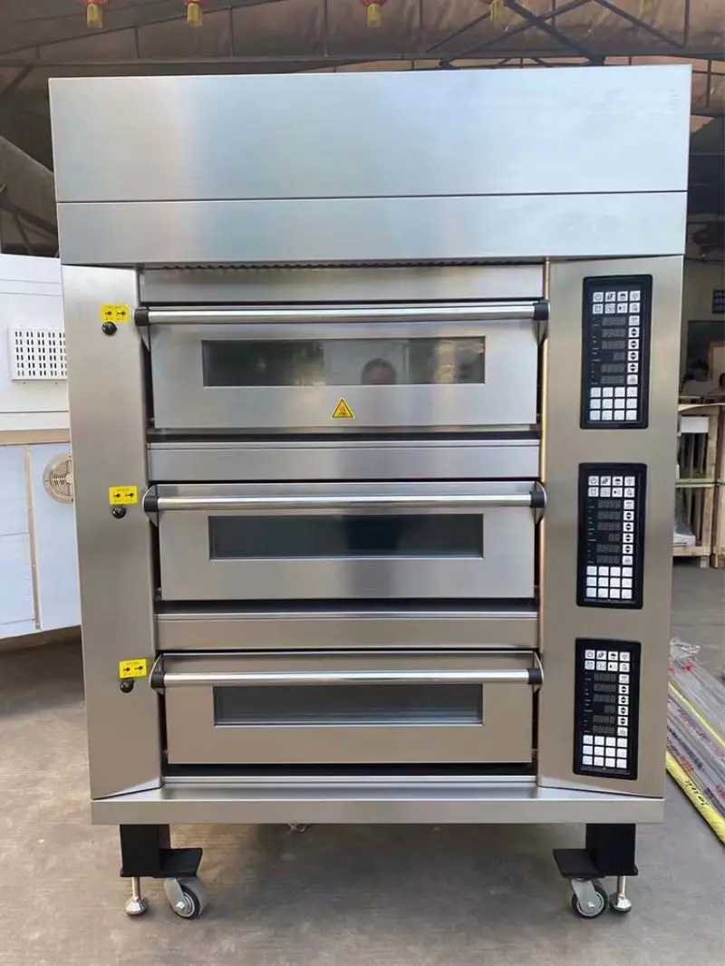 Разумная цена конвекционная печь газовая выпечка хорошая для коммерческой выпечки 32 лотка Вращающийся торт с воздухом и водой