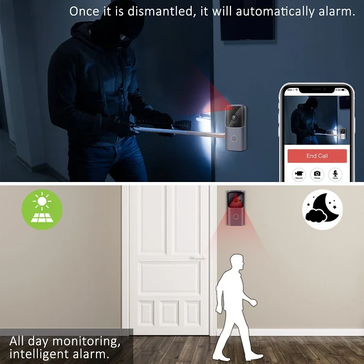  Беспроводной дверной звонок Tuya Alexa Google 1080P HD Wi-Fi умная