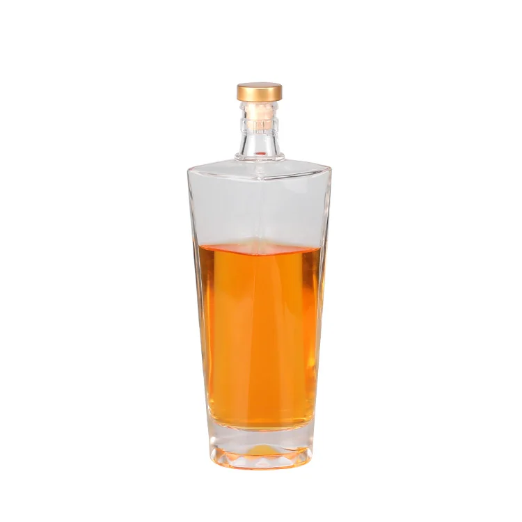 Low price High quality transparent clear square glass bottle for gin whiskey liquor bottle