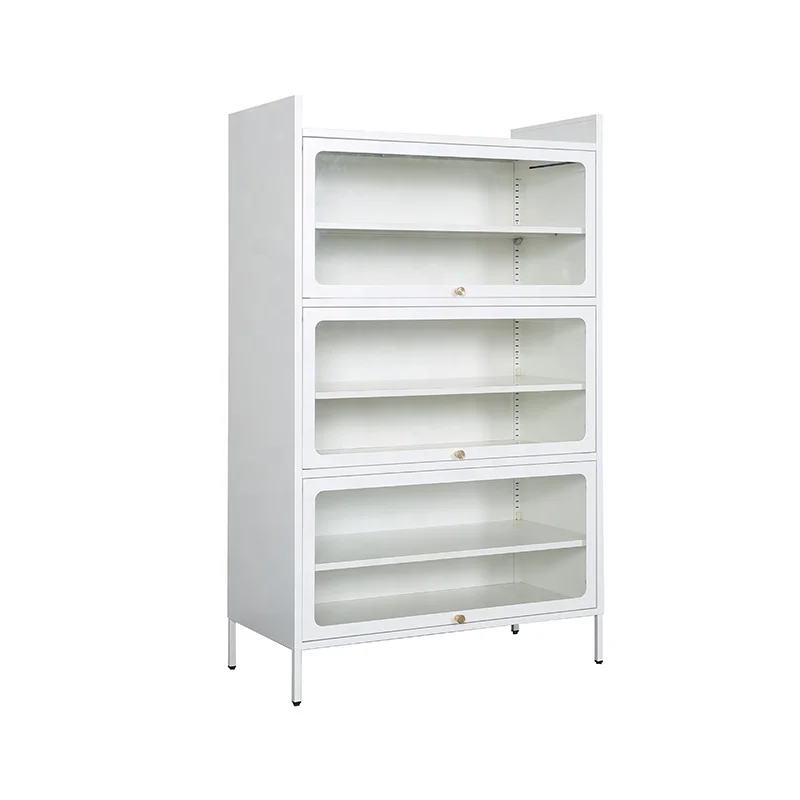 Kitchen Storage Rack Cabinet Kitchen Cupboard Organizer Kitchen Sideboard Living Room Display Cabinet Metal With GlassDoor