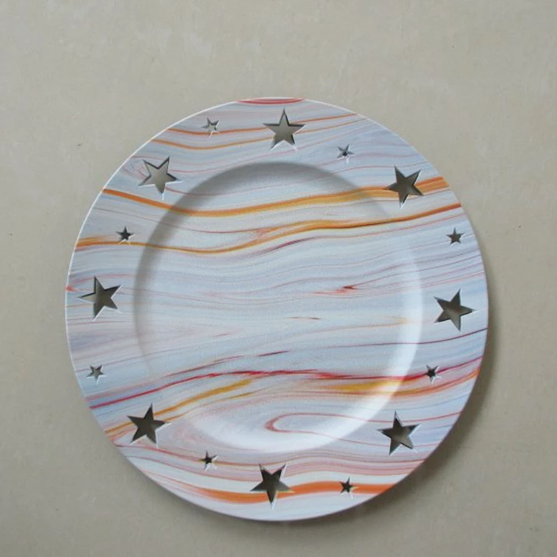 Customizable Classic Vintage Style PP Plastic Serving Dishes Charger Plate Set High Quality Home Wedding Party Material