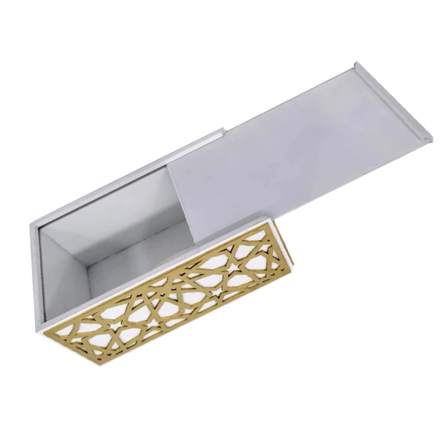 
Custom designer luxury laser gold rectangle wooden tissue box 