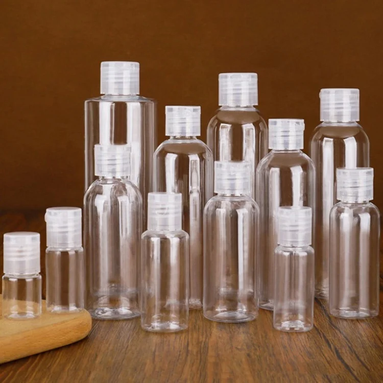 
5ml 10ml 15ml 20ml 30ml 50ml 60ml 100ml 120ml 150ml 250ml Flip Top Cap PET Squeeze Transparent Empty Plastic Bottle 