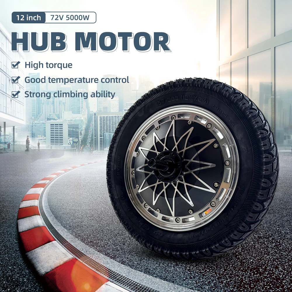 12Inch Wheel Hub Motor 72V 5000W 100-120Kg/H Bldc Hub Motor Wheel Price  Kit With Battery Price