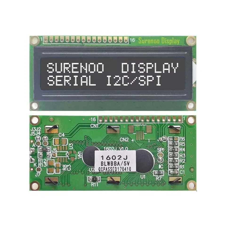 B2B-80*36MM Serial I2C/IIC or SPI Interface AIP31068 162 16X2 1602 Character LCD Module Display Screen LCM with LED Backlight