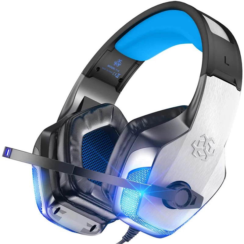 Free Sample Headphones LED Light Noise Cancelling Over Ear Headphones Gaming Headset For Xbox One PS4 PC With Mic