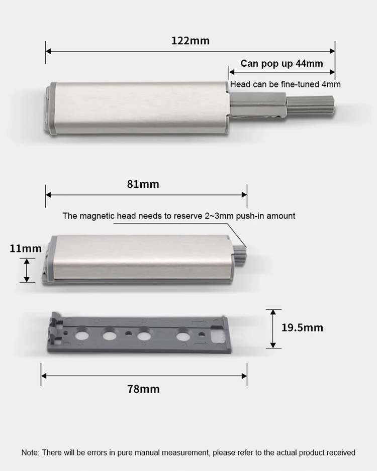Supplier Anticollision Shock Buffer Sliding Drawer Push Open ABS Plastic Material Magnetic Mute Adjustable Cabinet Door Damper