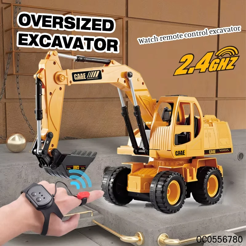 1/24 Scale 2.4g Remote Control Excavator Toy Watch Gesture Hand Control Rc Dump Truck Engineering Vehicles Manual Rc Excavator