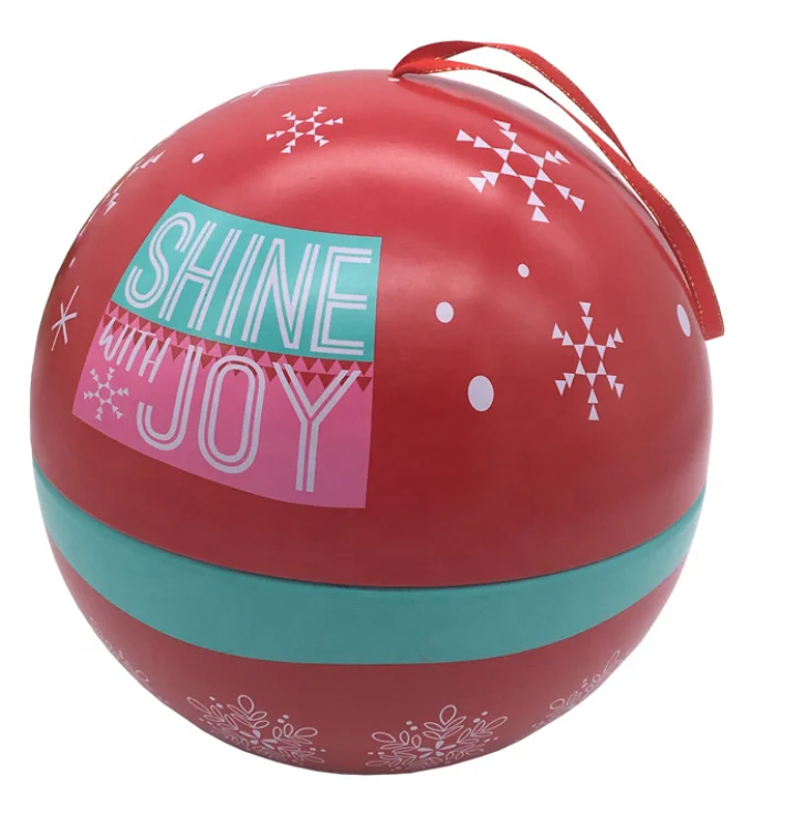 Заводская изготовленная на заказ декоративная купольная синяя металлическая сферическая Оловянная коробка мир глобус с лентой для продажи