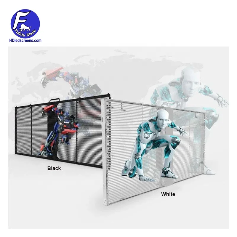 super light p3.9-7.8 mm indoor window led display/glass transparent led screen for media facade