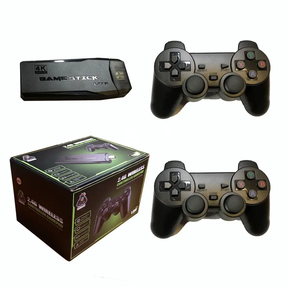 M8 Mini Game Consoles 2.4G wireless Gamepad 4K Game Console TV dongle player For PS1 Built in 10,000 Games