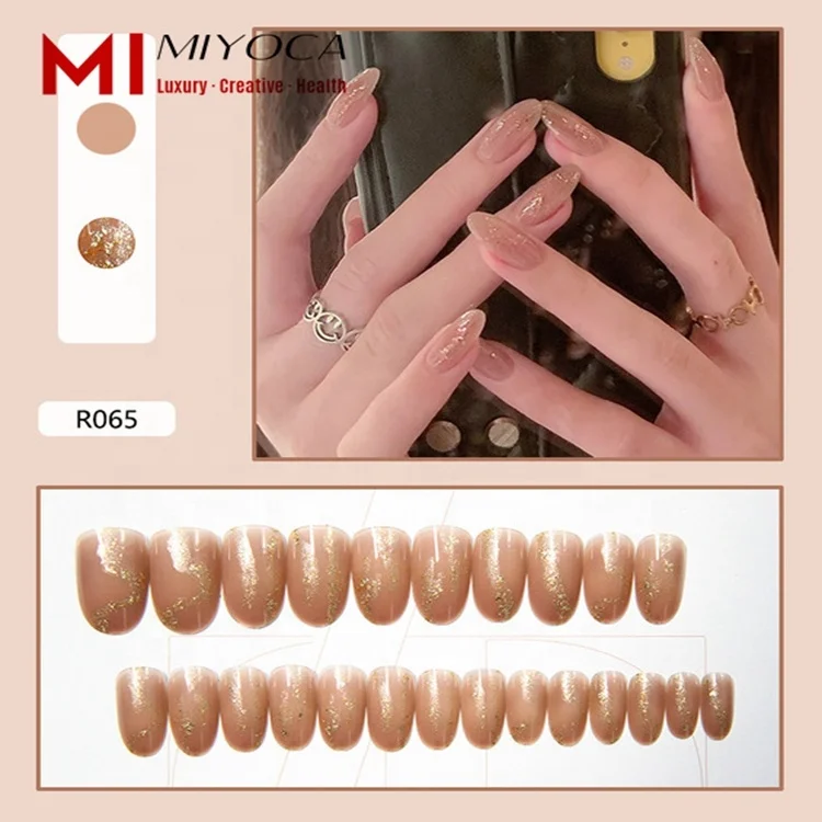 
MIYOCA Wholesale Beautiful Summer Nail Art Design Press on Nails Custom Logo Free Oem Ensemble De Faux Ongles with Glue 