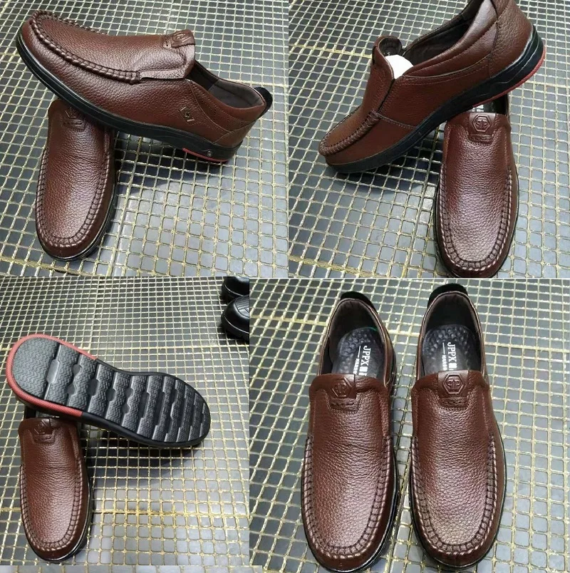 Оптовая продажа из Китая, Высококачественная классическая повседневная мужская обувь без шнуровки, Офисная мужская деловая обувь из натуральной кожи