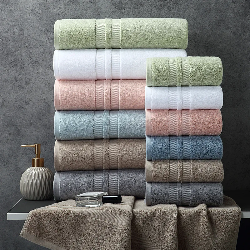 XIAOAO Wholesale Luxury Towels Set Bath+ Face Towels 100% Egyptian Cotton terry towel 2 piece set