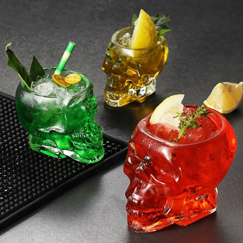 Wholesale Skull Shaped Glass Cup Crystal Wine Glass Creative Cocktail Glass
