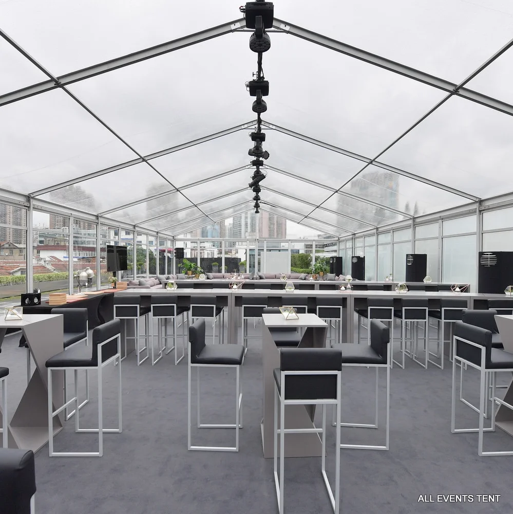 Luxury aluminum frame transparent PVC party wedding tents with glass walls