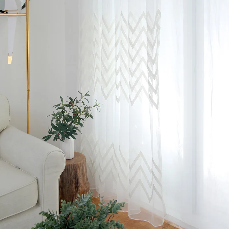 Innermor Ribbon Curtains Faux Linen Elegant Curtain for Kitchen Bedroom Ready Made Curtain for Living Room Modern Customized