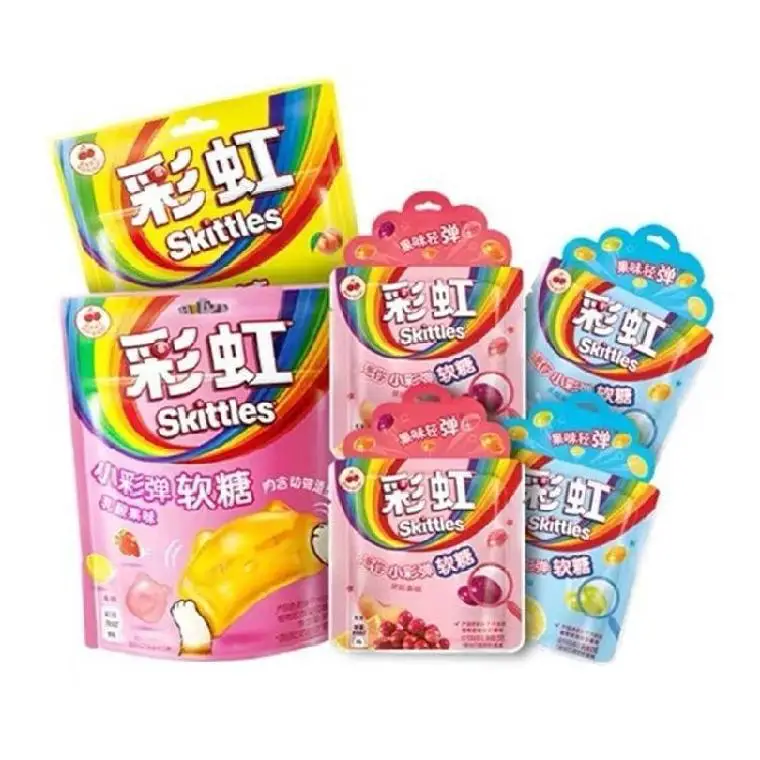 Hot Selling Skittle Fruit Candy 40g Exotic Snacks Colorful Mixed Fruit Flavor Soft Jelly Skittle Candy