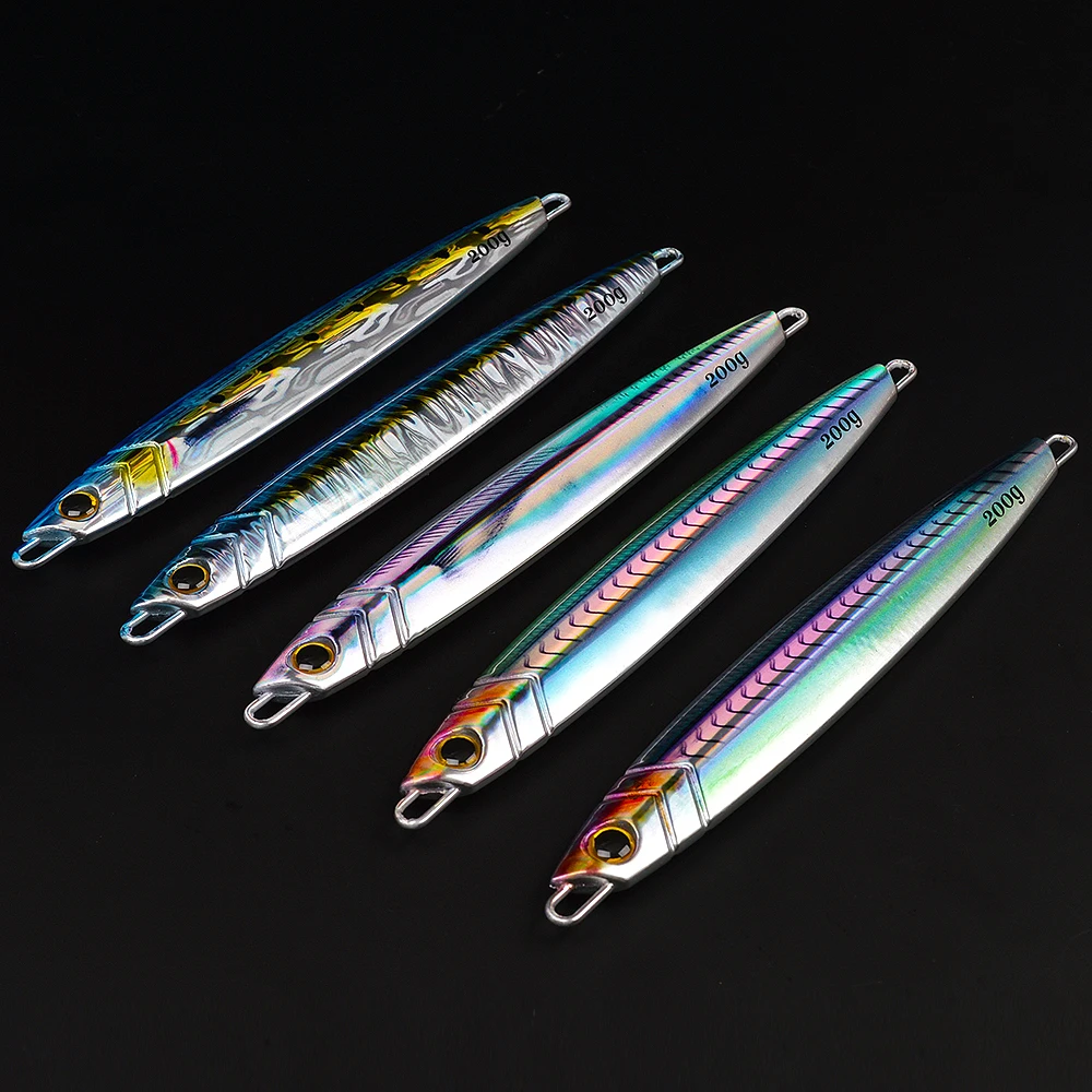 3D UV printed 150g 200g saltwater fishing metal jig lure artificial bait slow fall pitch jigging jig lure artificial bait lure