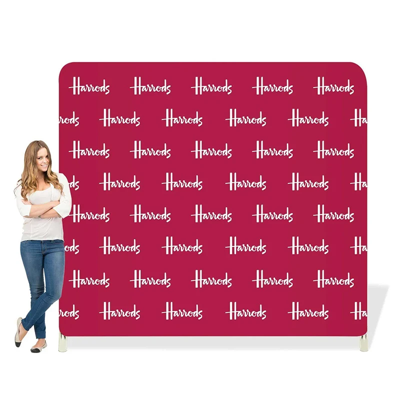 8ft 10ft 20ft Custom Printed Portable Backlit Background Light Backdrop Exhibition Booth Tension Fabric Photo Booth Backdrop