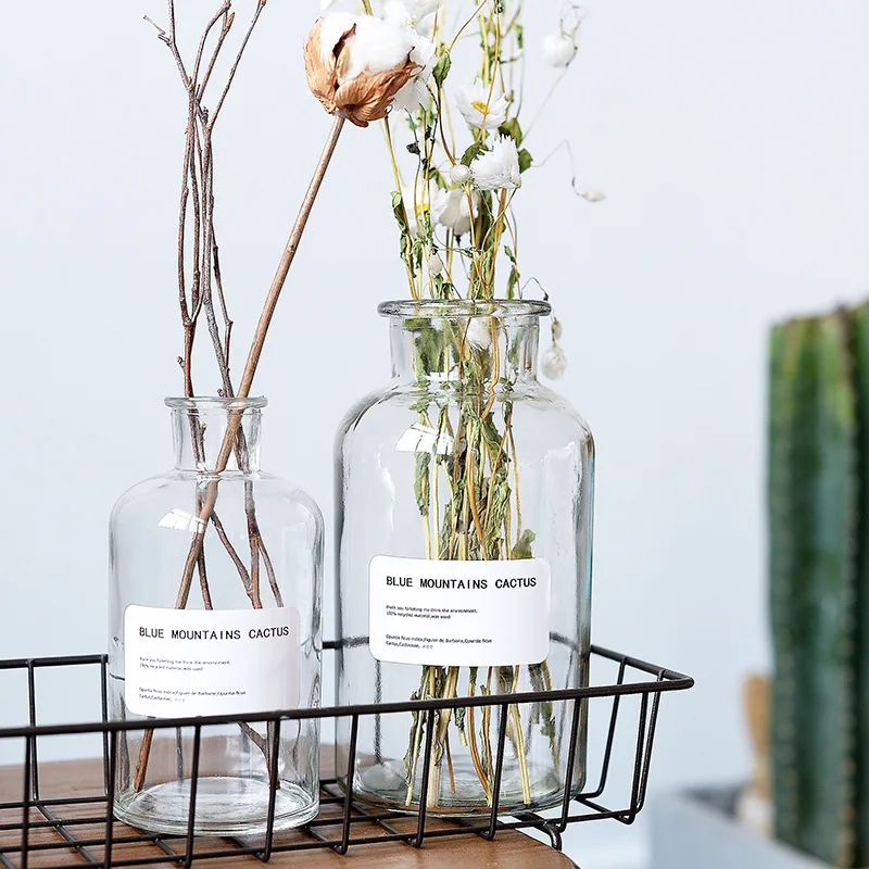 Nordic Glass Vases For Home Decor Gold Glass Cylinder Vase Crystal Christmas Flower Plant Hyacinth Vase