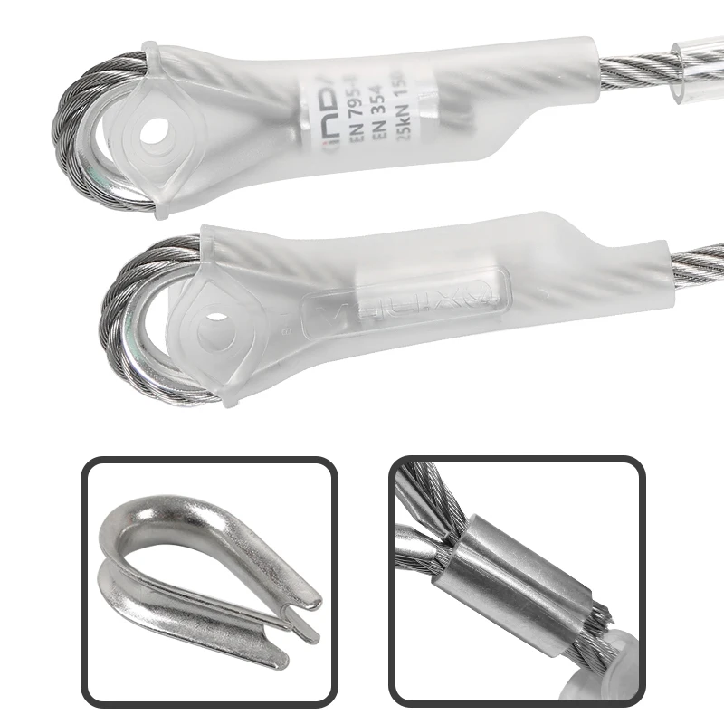 XINDA wire cable rope lanyard sling for anchoring fall protection work at height rock climbing