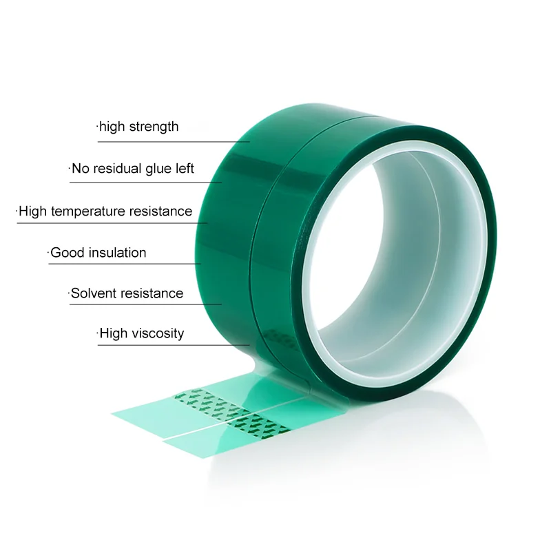 Powder Coating Heat Self adhesive Tape Polyester  Green Masking PET for Painting Anodizing Application