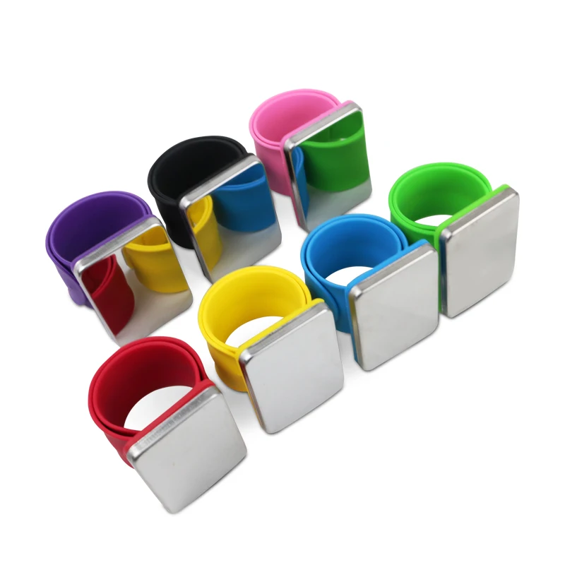 custom logo Square Shape Silicone Wristband Magnetic Bracelet Wrist Band Strap For Stylist multi function hair style