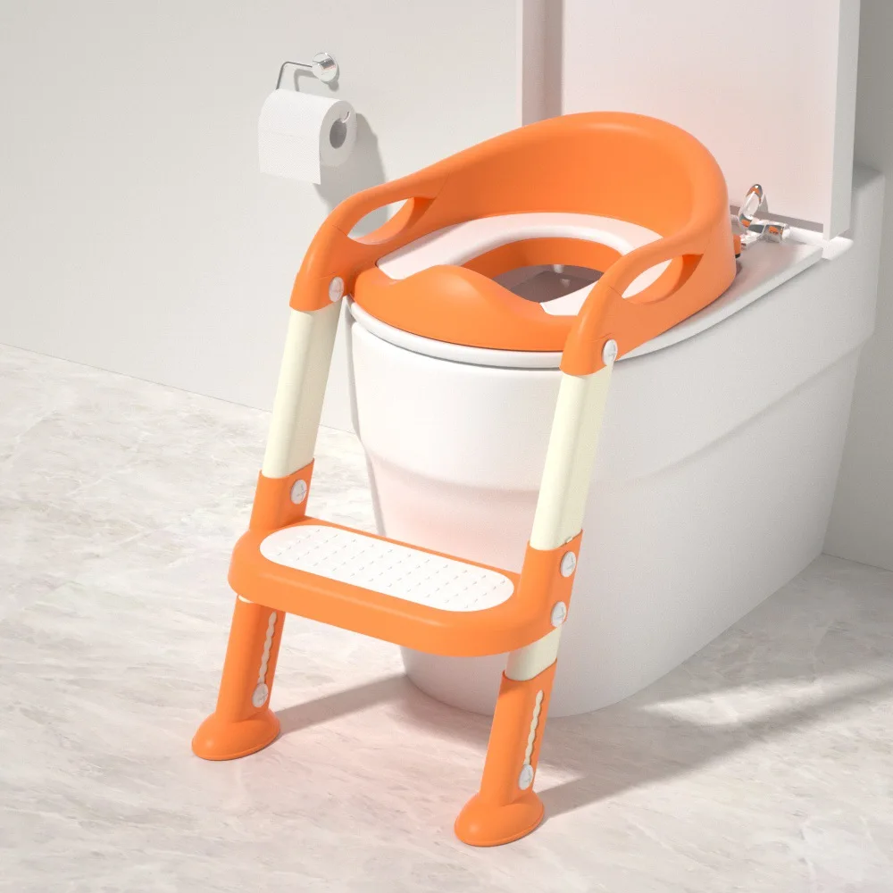 Eco-friendly Plastic Baby Potty Toilet Training Foldable Potty Ladder Toilet Trainer For Kids And Toddlers