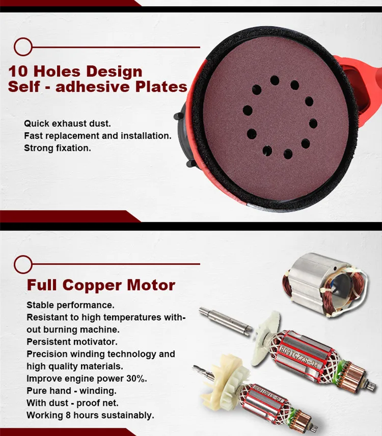 High Efficiency 750W dust-free telescopic 225mm hand-held long dry wall sander machine