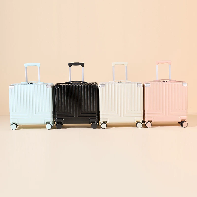 High quality business aluminum frame suitcase PC cart luggage cabin size luggage boarding box