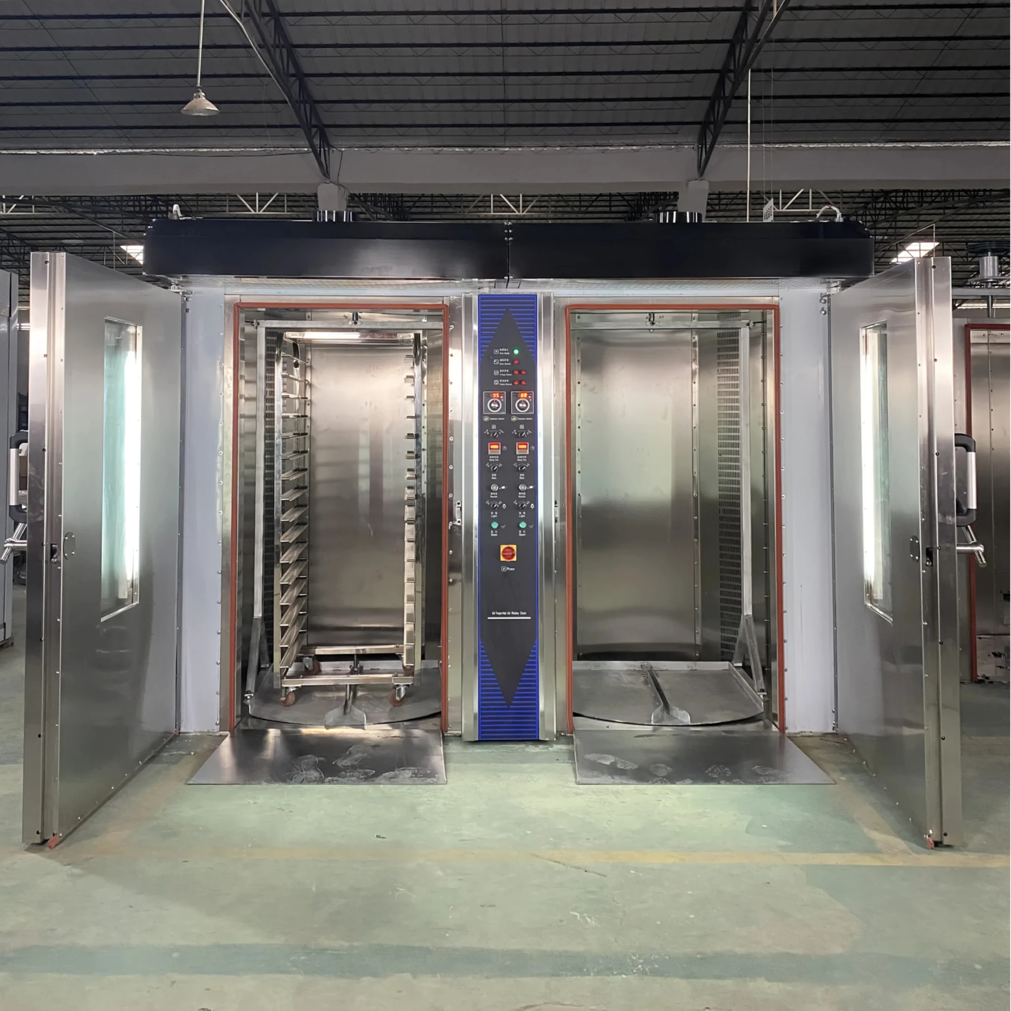 New Stainless Steel Backer Rotary Chicken Oven 16 32 64 Trays Diesel Electric Gas Type Rotary Oven For Sale