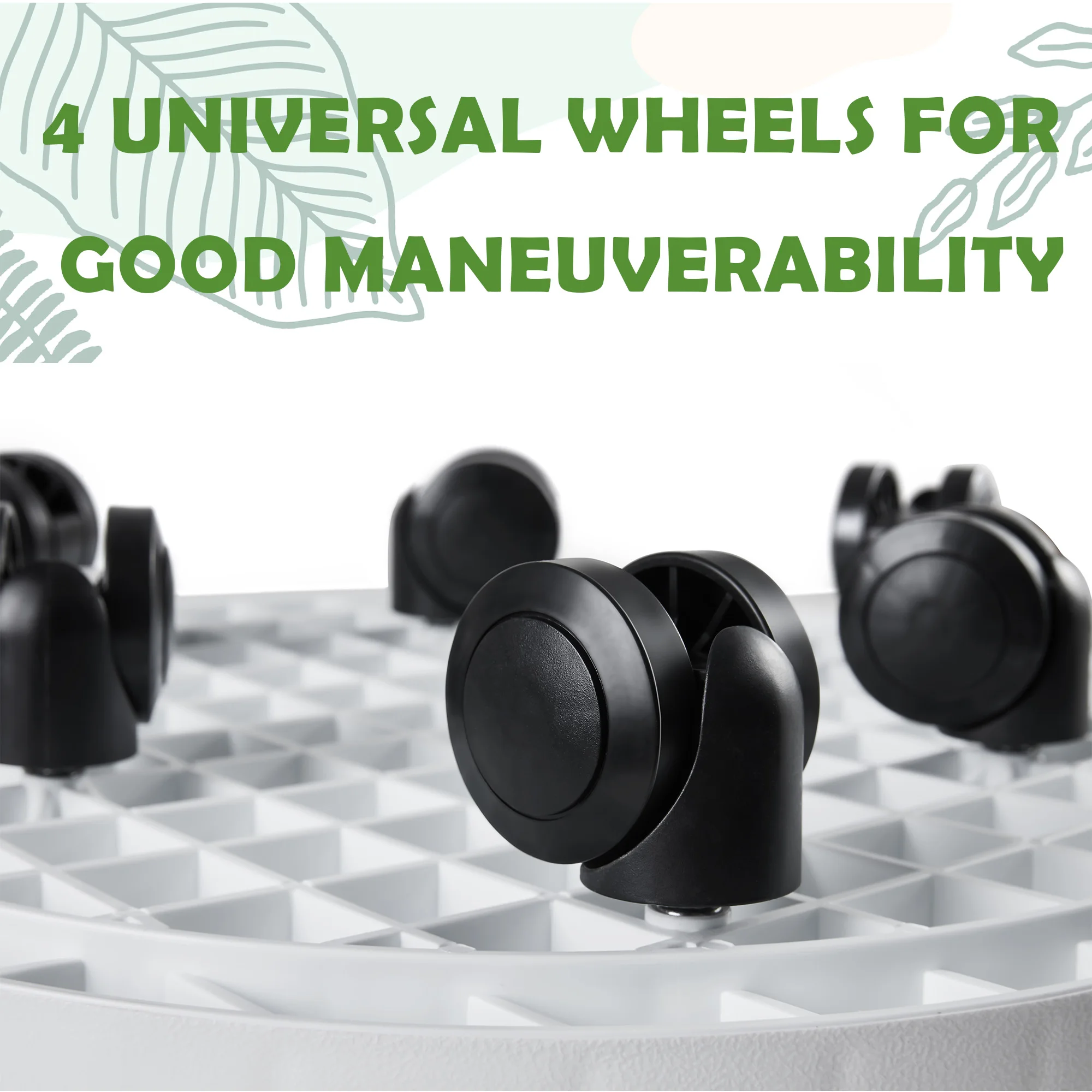 14.1 Inch Heavy Duty Plant Caddy with Wheels,Rolling Planter Stand Pot Trolley,Wheeled Saucer Tray Potted Flower Mover Dolly